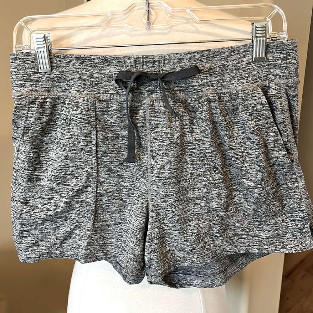 Athletic Shorts Comfy 90 Degree Elastic Drawstring Waist Heather Gray Womens M